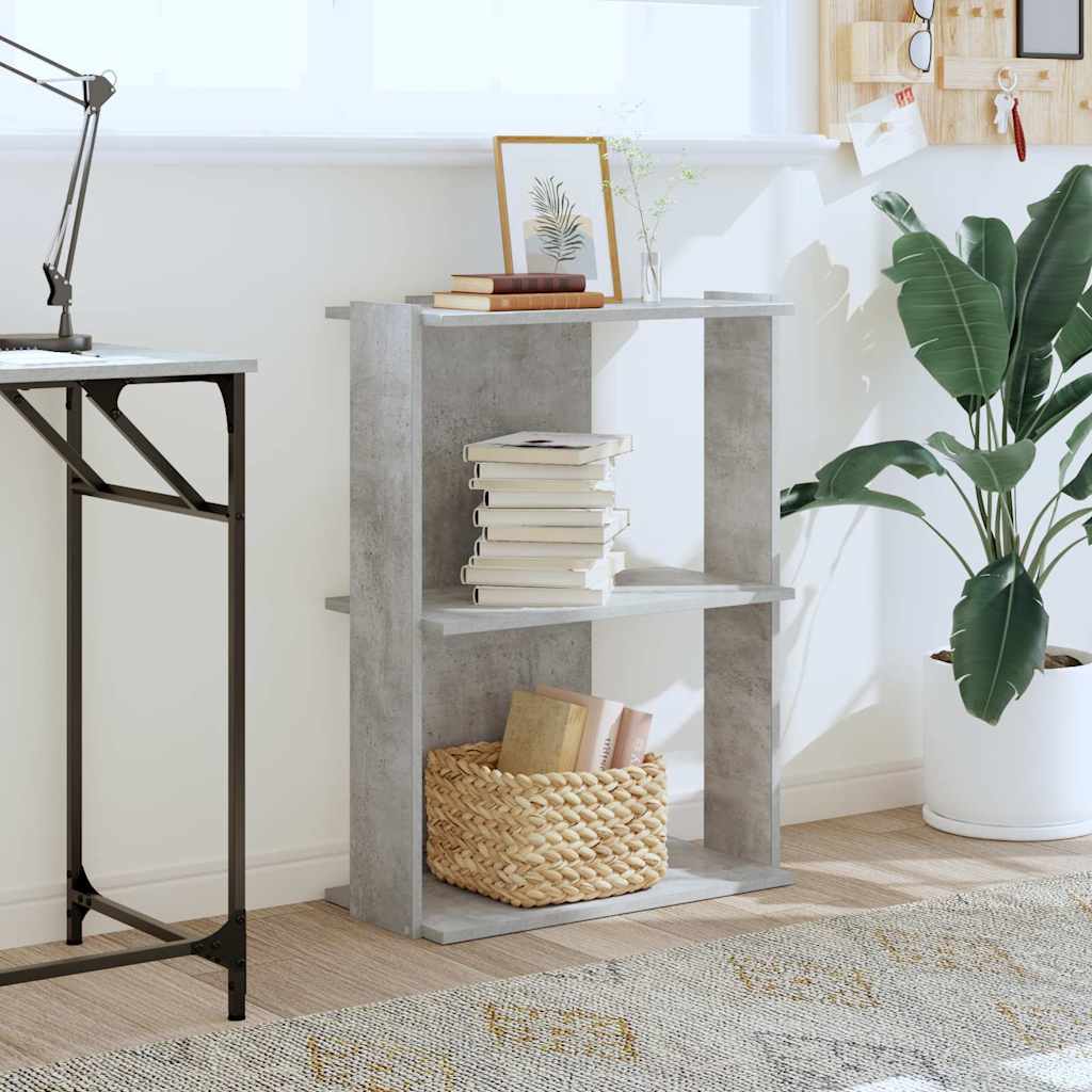 Libreria 3 Ripiani Grigio Cemento 60x30x80 cm Multistrato | homemem39