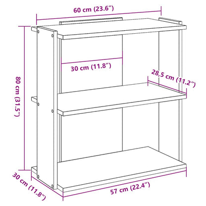 Libreria 3 Ripiani Grigio Cemento 60x30x80 cm Multistrato | homemem39