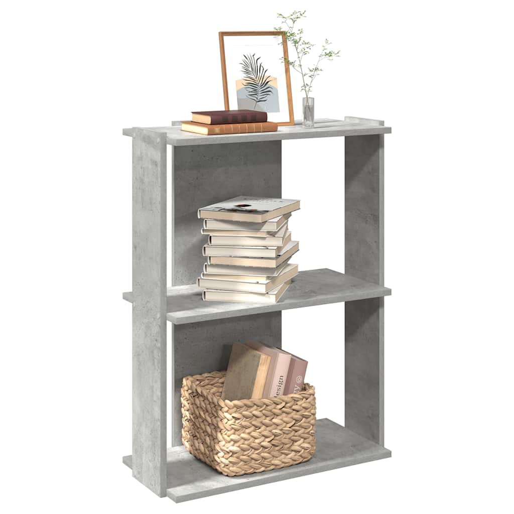 Libreria 3 Ripiani Grigio Cemento 60x30x80 cm Multistrato | homemem39