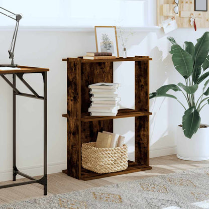 Libreria a 3 Ripiani Rovere Fumo 60x30x80 cm Legno Multistrato | homemem39