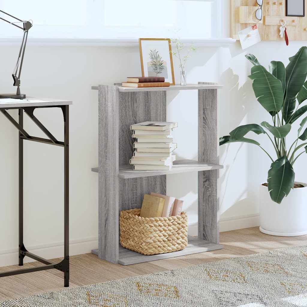 Libreria a 3 Ripiani Grigio Sonoma 60x30x80cm Legno Multistrato | homemem39