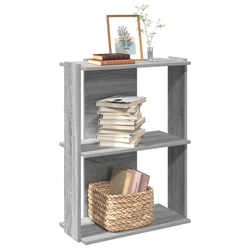 Libreria a 3 Ripiani Grigio Sonoma 60x30x80cm Legno Multistrato | homemem39
