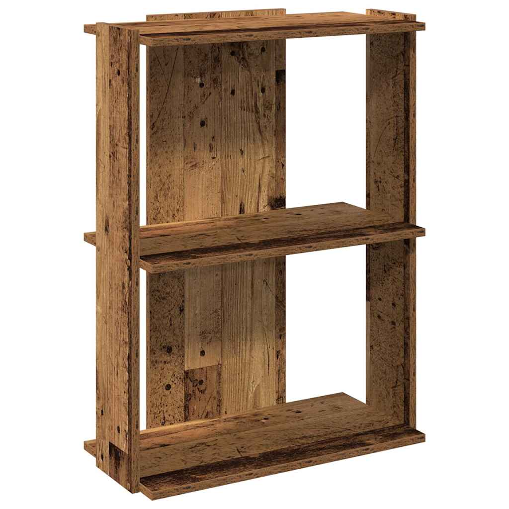 Libreria a 3 Ripiani Legno Antico 60x30x80 cm Legno Multistrato | homemem39