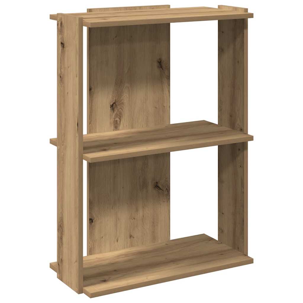 Libreria a 3 Ripiani Rovere 60x30x80 cm Legno Multistrato | homemem39