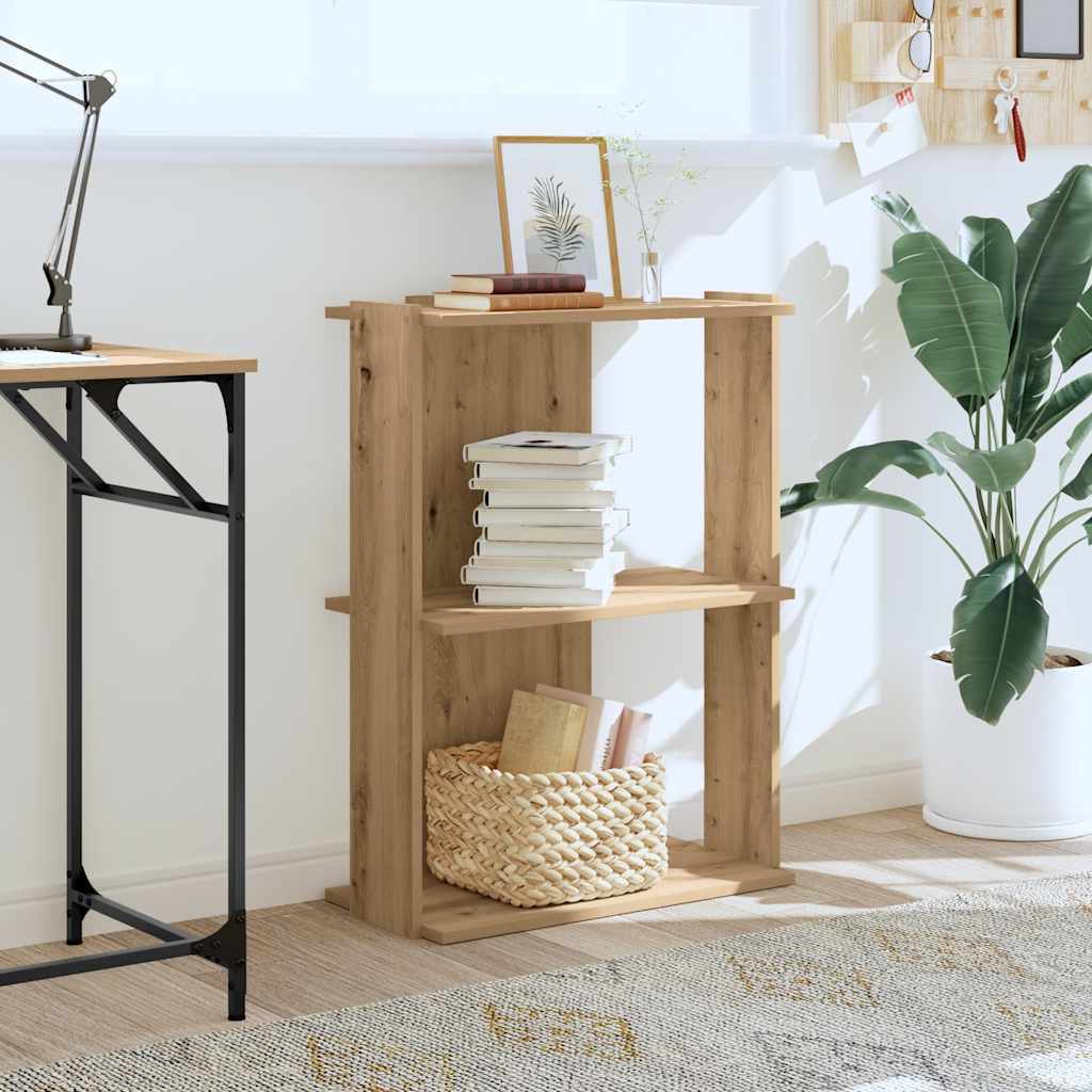 Libreria a 3 Ripiani Rovere 60x30x80 cm Legno Multistrato | homemem39