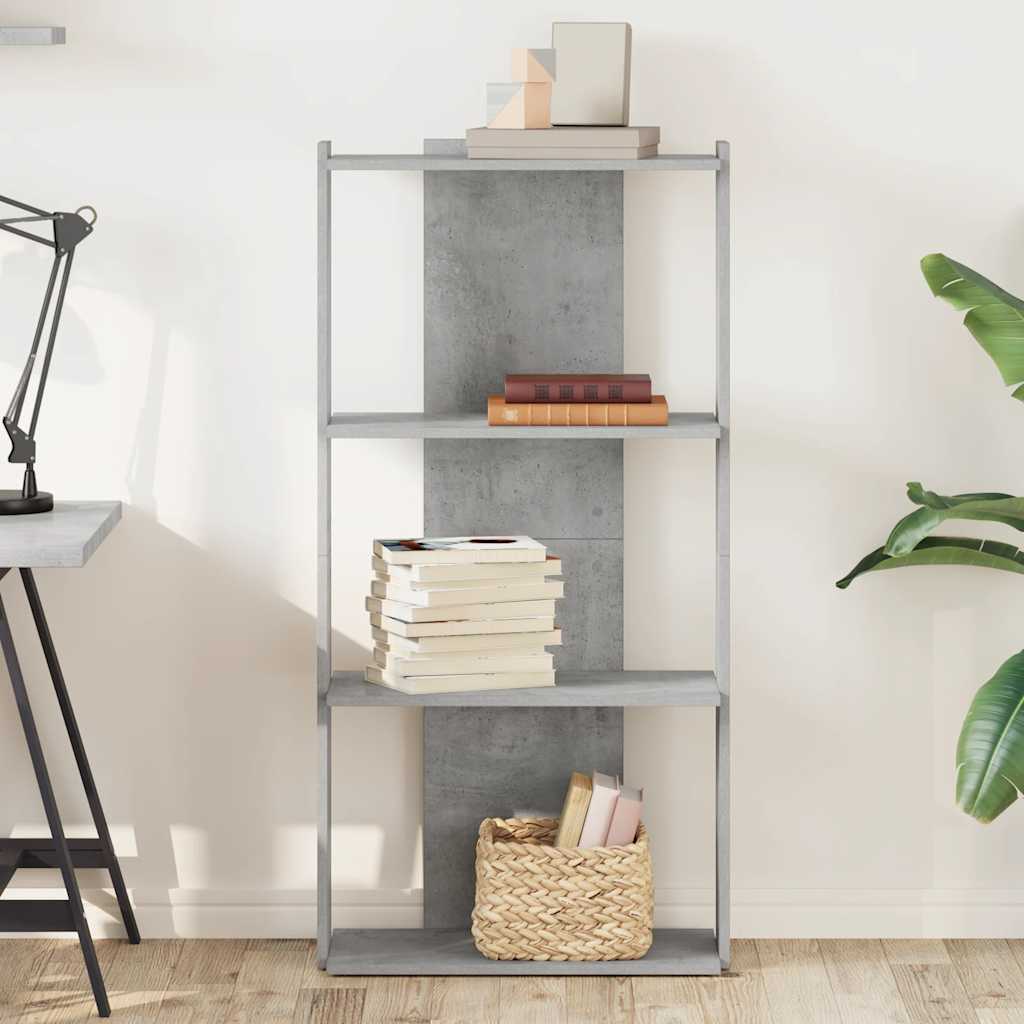 Libreria 3 Ripiani Grigio Cemento 60x30x120 cm Multistrato | homemem39