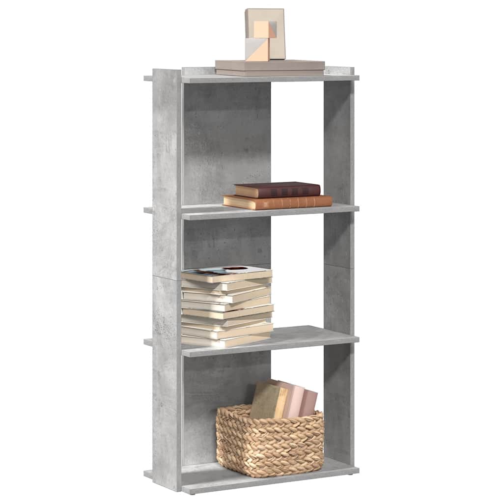 Libreria 3 Ripiani Grigio Cemento 60x30x120 cm Multistrato | homemem39