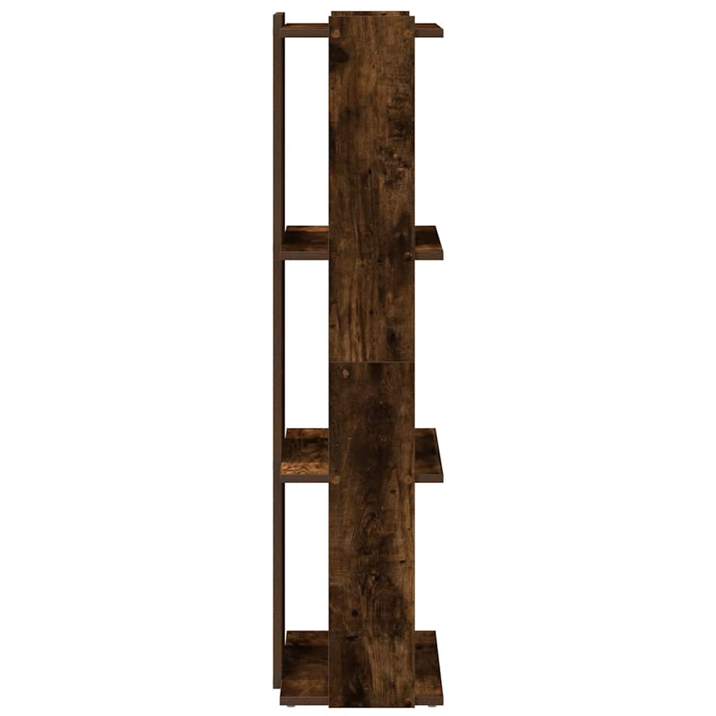 Libreria a 3 Ripiani Rovere Fumo 60x30x120 cm Legno Multistrato