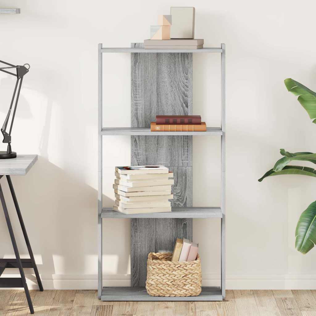Libreria 3 Ripiani Grigio Sonoma 60x30x120cm Legno Multistrato | homemem39