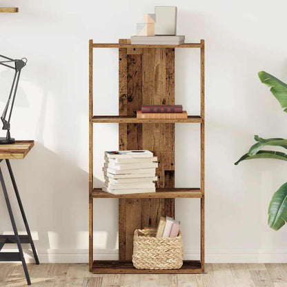 Libreria a 3 Ripiani Legno Vecchio 60x30x120 cm in Truciolato | homemem39