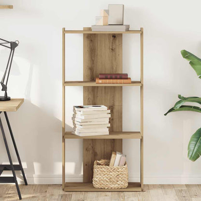 Libreria a 3 Ripiani Rovere Artigianale 60x30x120 cm Truciolato | homemem39