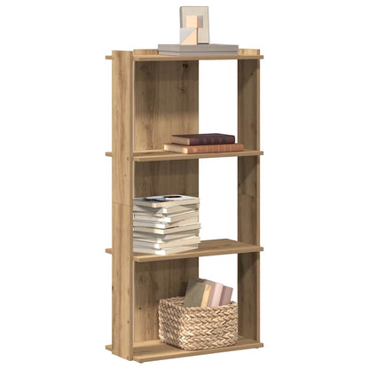 Libreria a 3 Ripiani Rovere Artigianale 60x30x120 cm Truciolato | homemem39
