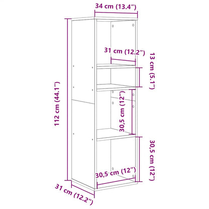 Libreria Rovere Artigianale 34x31x112 cm in Legno Multistrato | homemem39