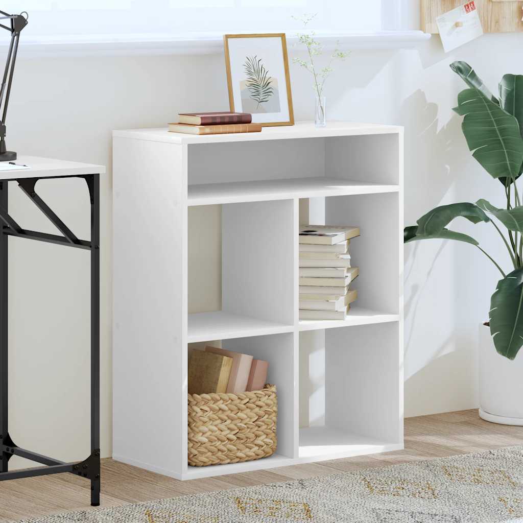 Libreria Bianca 66x31x80 cm in Legno Multistrato | homemem39