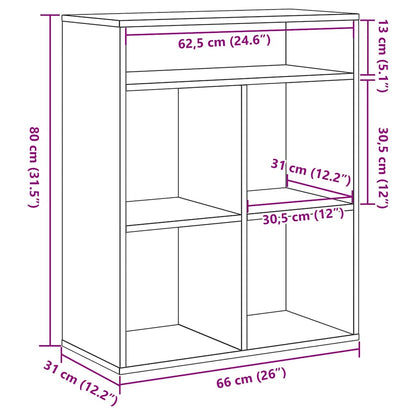 Libreria Bianca 66x31x80 cm in Legno Multistrato | homemem39