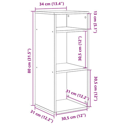 Libreria Nera 34x31x80 cm in Legno Multistrato | homemem39