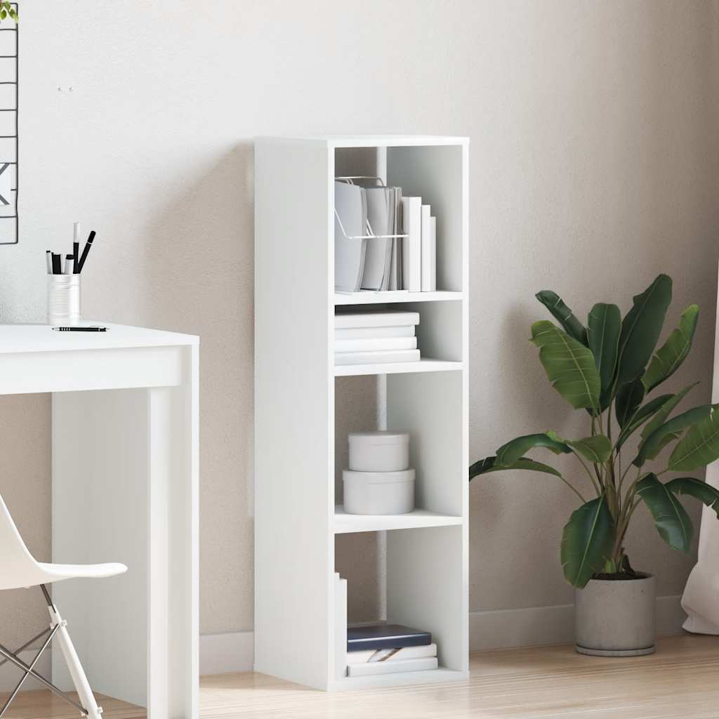Libreria Bianca 34x31x112 cm in Legno Multistrato | homemem39