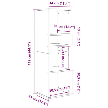 Libreria Bianca 34x31x112 cm in Legno Multistrato | homemem39