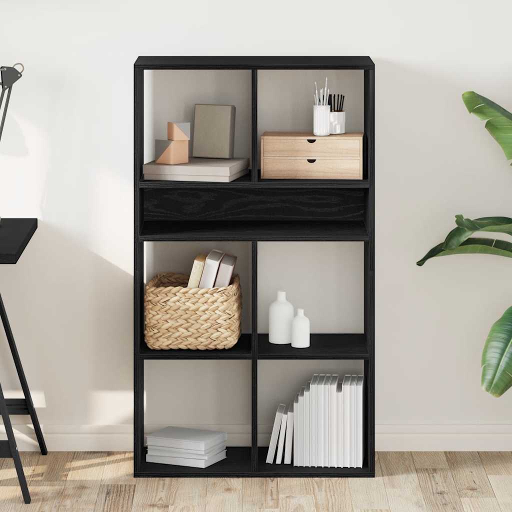 Libreria Nera 66x31x112 cm in Legno Multistrato | homemem39