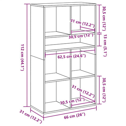 Libreria Grigio Cemento 66x31x112 cm in Legno Multistrato | homemem39