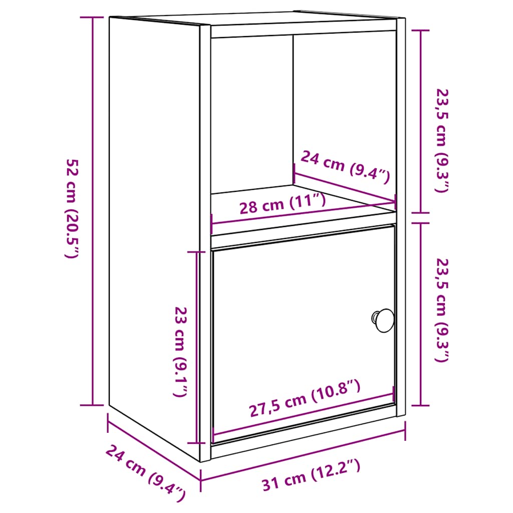 Libreria Bianca 31x24x52 cm in Legno Multistrato | homemem39