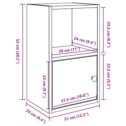 Libreria Rovere Fumo 31x24x52 cm in Legno Multistrato | homemem39
