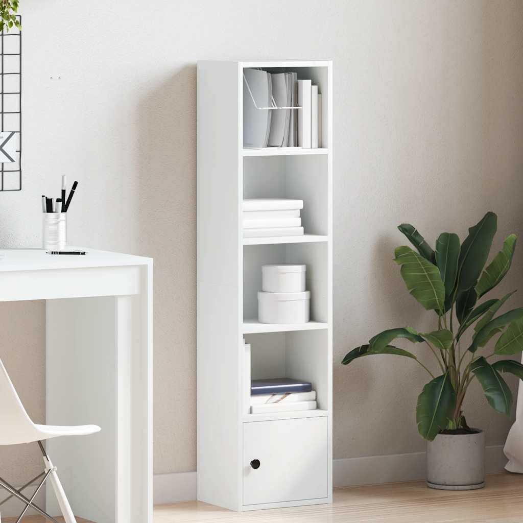 Libreria Bianca 31x24x127 cm in Legno Multistrato | homemem39