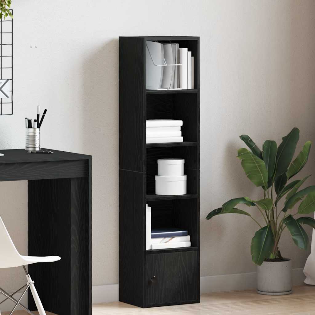 Libreria Rovere Nero 31x24x127 cm in Legno Multistrato | homemem39