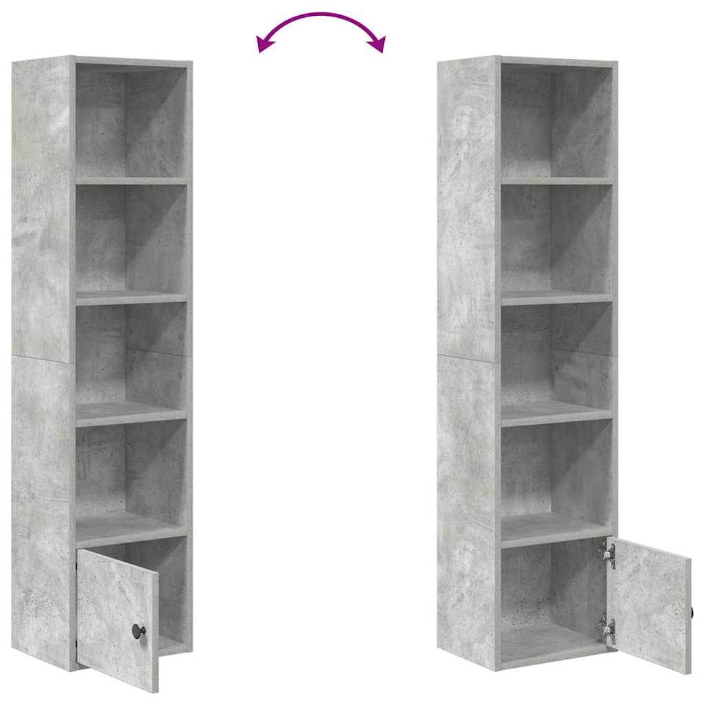 Libreria Grigio Cemento 31x24x127 cm in Legno Multistrato | homemem39