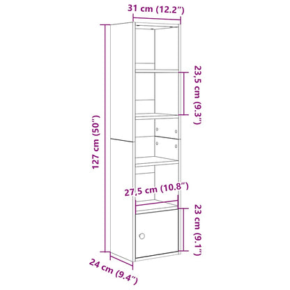 Libreria Grigio Sonoma 31x24x127 cm in Legno Multistrato | homemem39