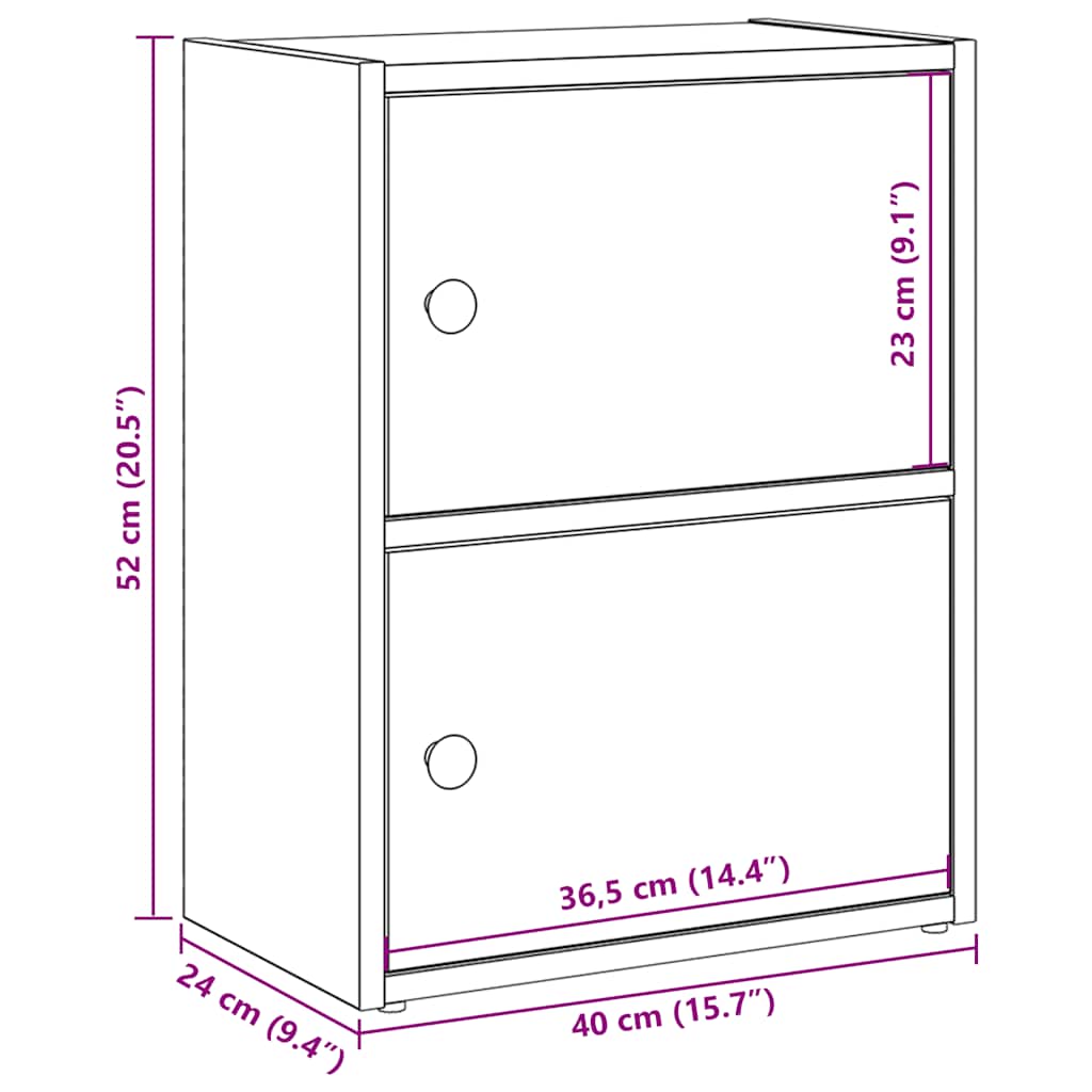 Libreria Rovere Fumo 40x24x52 cm in Legno Multistrato | homemem39