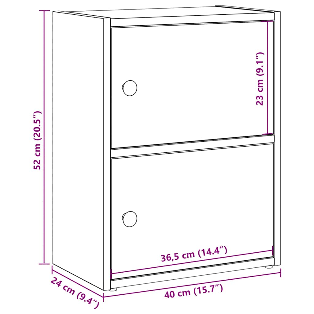 Libreria Legno Vecchio 40x24x52 cm in Legno Multistrato | homemem39