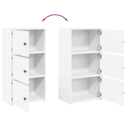 Libreria Bianca 40x24x77 cm in Legno Multistrato | homemem39
