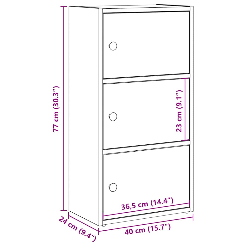 Libreria Bianca 40x24x77 cm in Legno Multistrato | homemem39