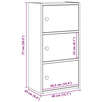 Libreria Bianca 40x24x77 cm in Legno Multistrato | homemem39