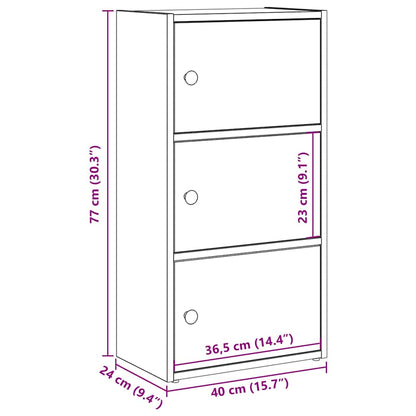 Libreria Rovere Nero 40x24x77 cm in Legno Multistrato | homemem39