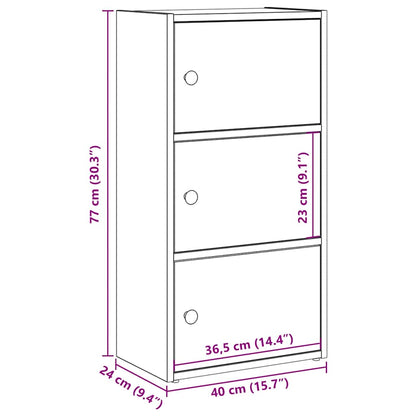 Libreria Grigio Cemento 40x24x77 cm in Legno Multistrato | homemem39