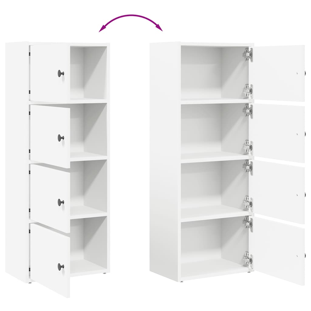 Libreria Bianca 40x24x102 cm in Legno Multistrato | homemem39