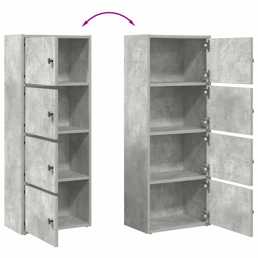 Libreria Grigio Cemento 40x24x102 cm in Legno Multistrato | homemem39