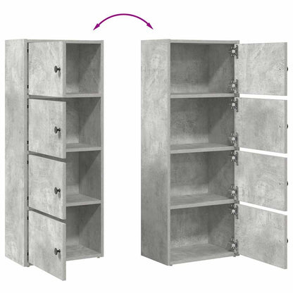 Libreria Grigio Cemento 40x24x102 cm in Legno Multistrato | homemem39