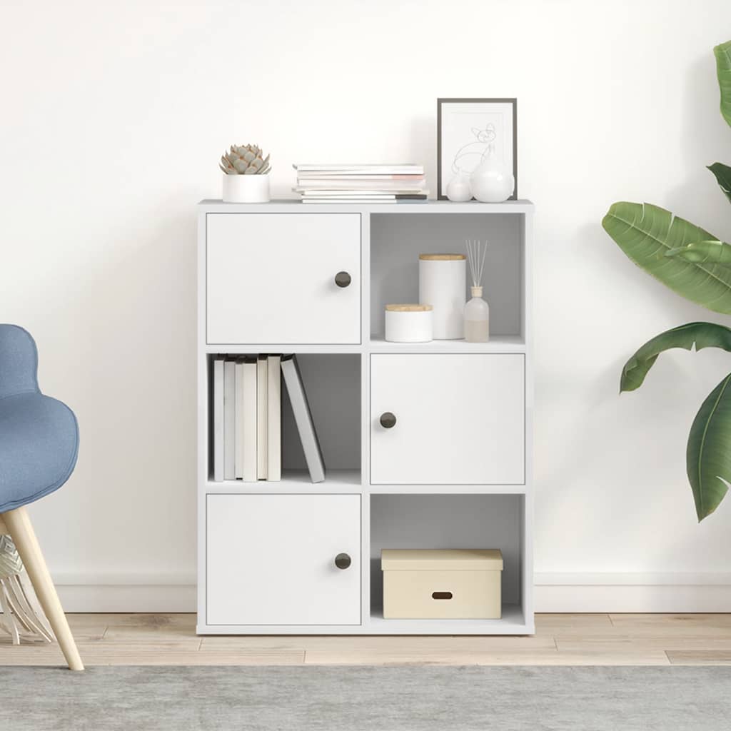 Libreria Bianca 60x24x76,5 cm in Legno Multistrato | homemem39