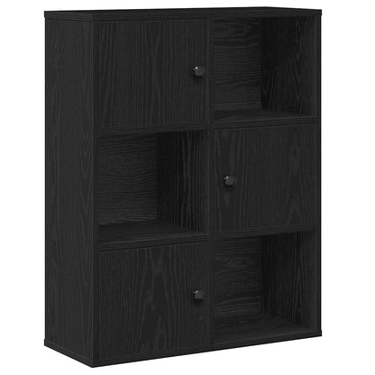 Libreria Rovere Nero 60x24x76,5 cm in Legno Multistrato | homemem39