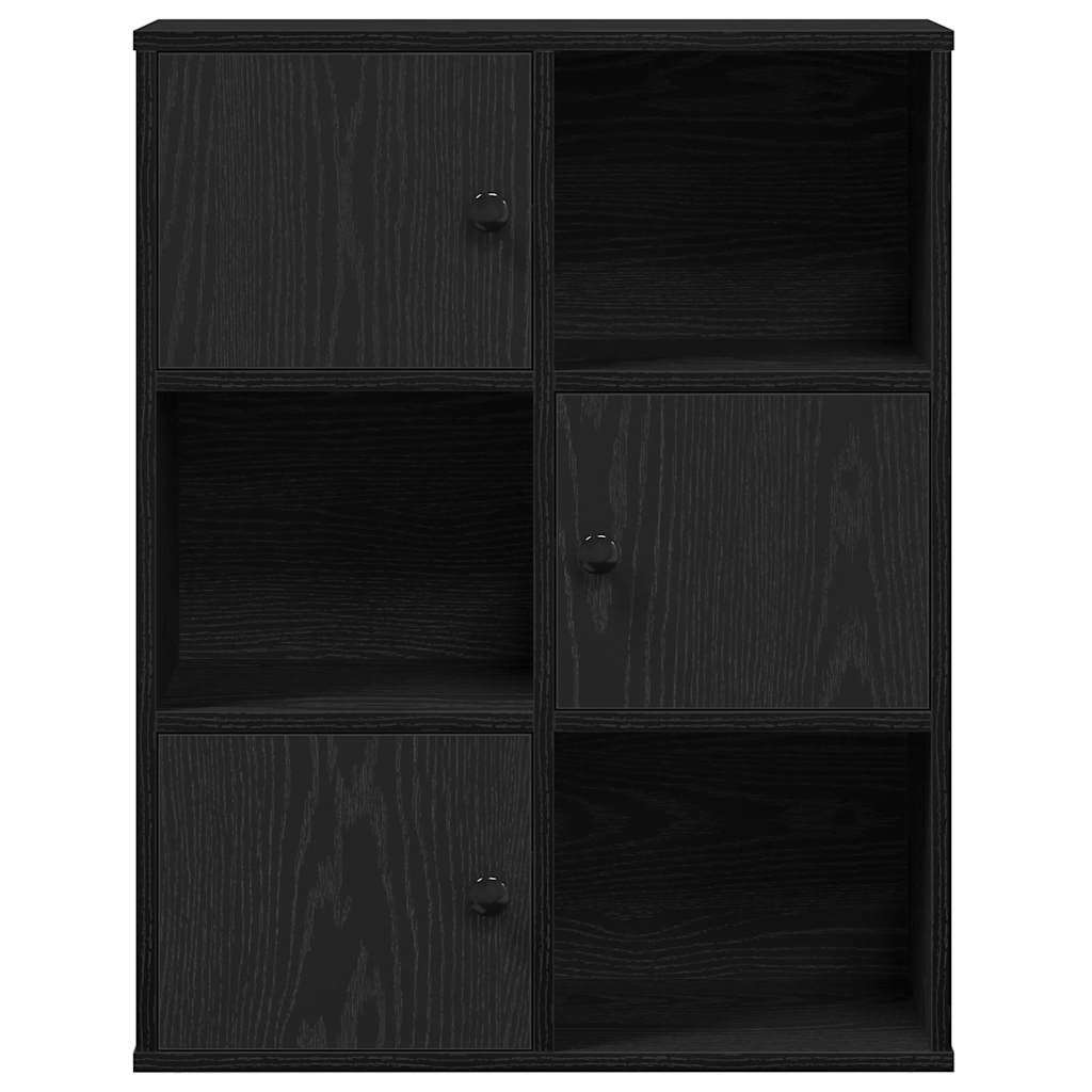 Libreria Rovere Nero 60x24x76,5 cm in Legno Multistrato | homemem39