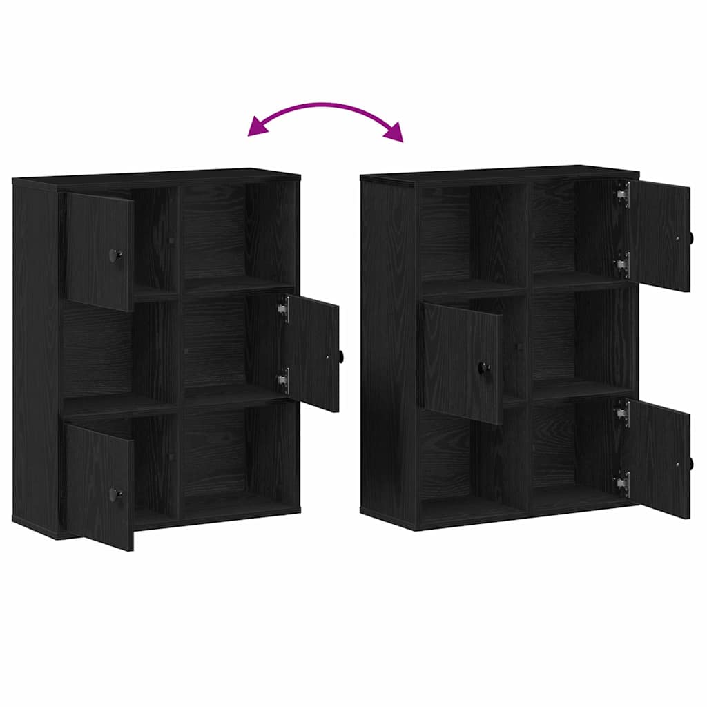 Libreria Rovere Nero 60x24x76,5 cm in Legno Multistrato | homemem39