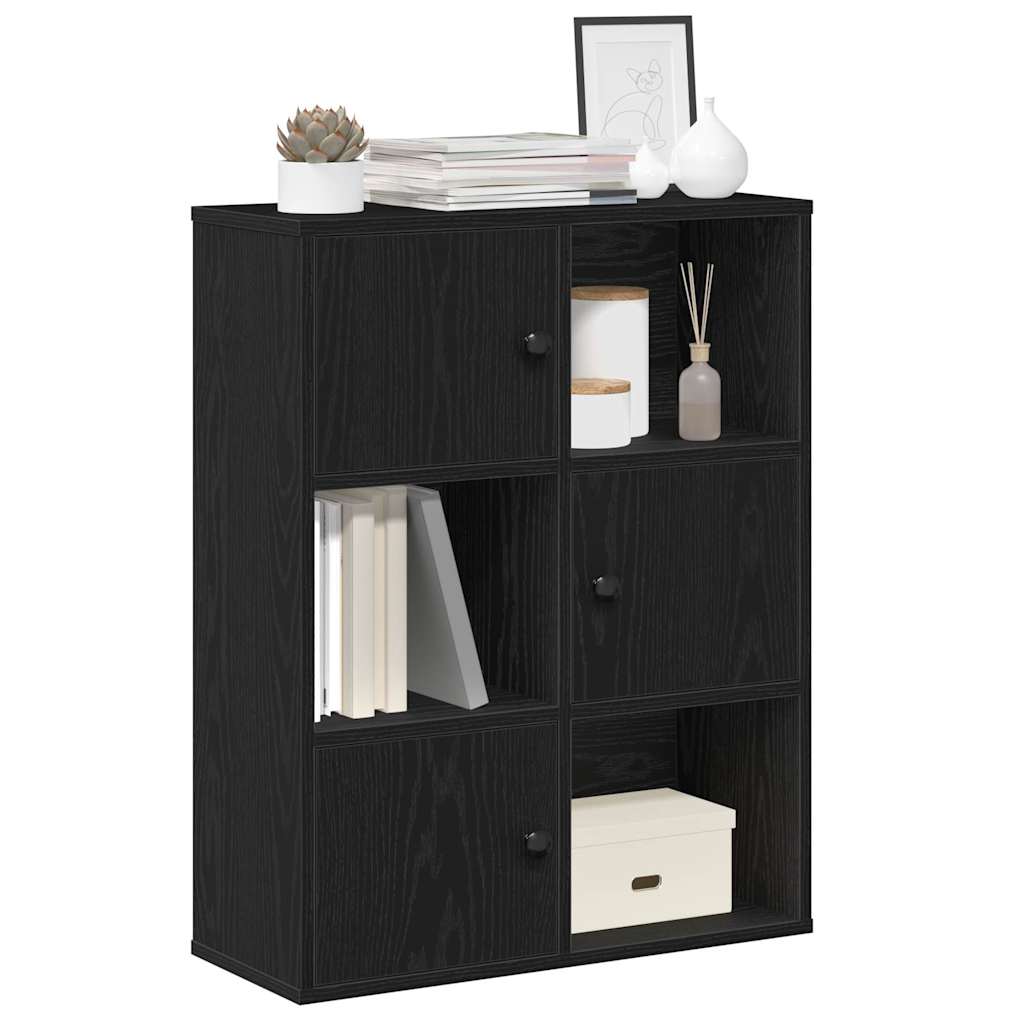 Libreria Rovere Nero 60x24x76,5 cm in Legno Multistrato | homemem39