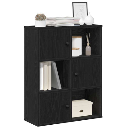Libreria Rovere Nero 60x24x76,5 cm in Legno Multistrato | homemem39