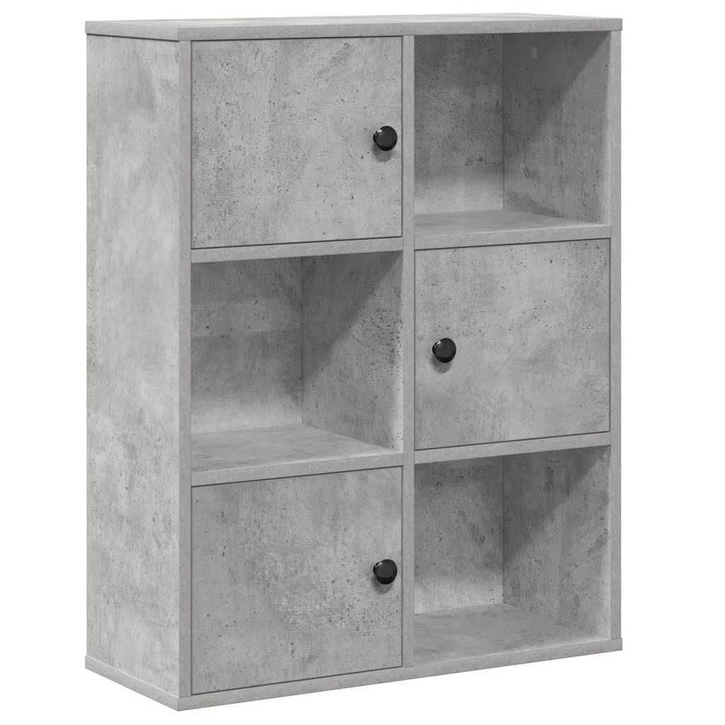 Libreria Grigio Cemento 60x24x76,5 cm in Legno Multistrato