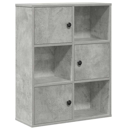 Libreria Grigio Cemento 60x24x76,5 cm in Legno Multistrato