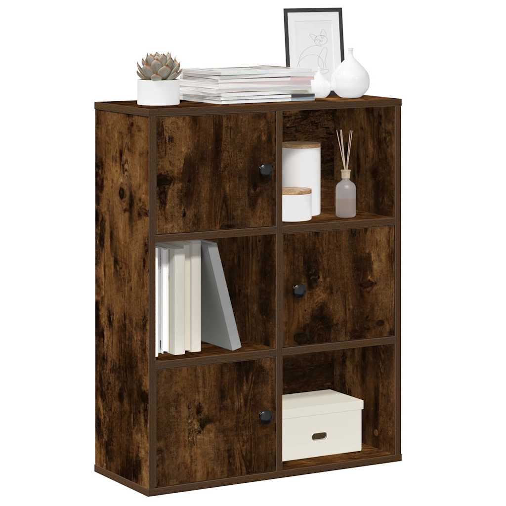 Libreria Rovere Fumo 60x24x76,5 cm in Legno Multistrato | homemem39