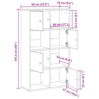Libreria Rovere Fumo 60x24x101,5 cm in Legno Multistrato | homemem39
